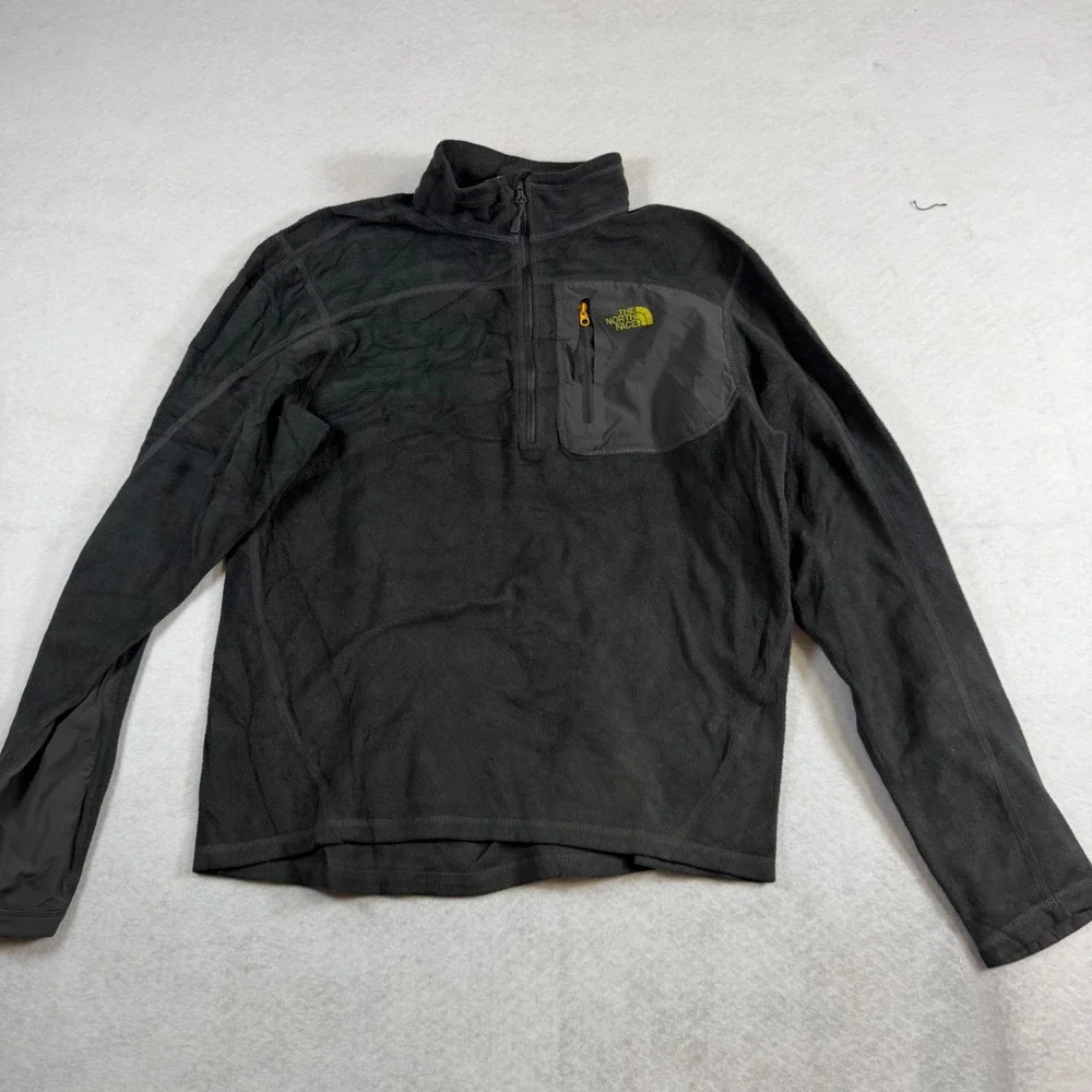 The North Face Mens TKA 100 Glacier 1/4 Zip Fleece Pullover Charcoal Grey Small